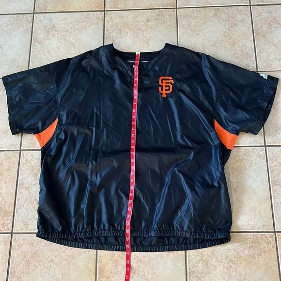Vintage Starter San Francisco‎ Giants Windbreaker Shirt Black, Sz XXL - Picture 10 of 11